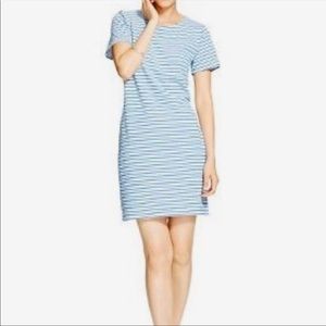 Blue Striped Shirt Dress Large